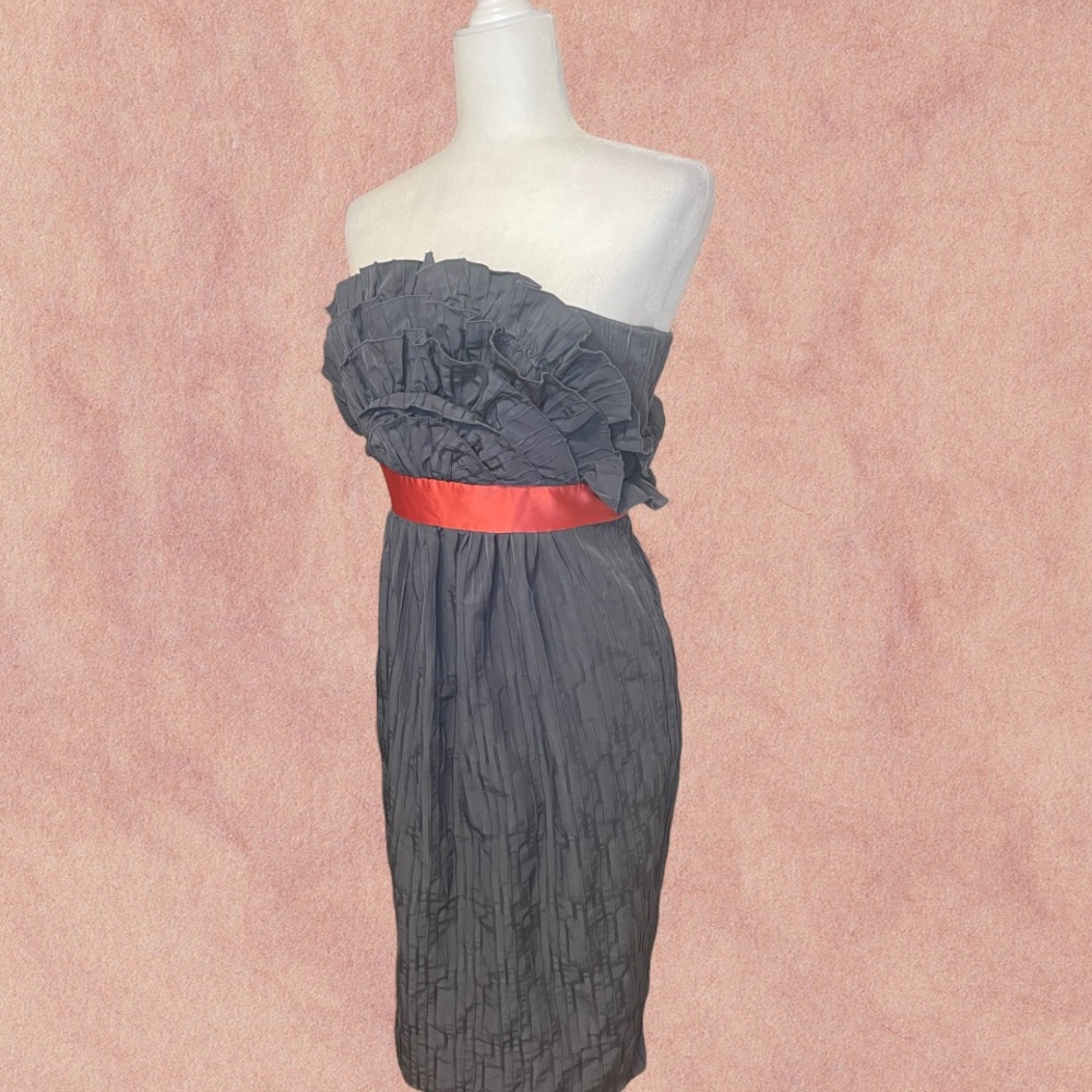 Bcbgeneration - Grey Strapless Ruffle Neck Dress … - image 4